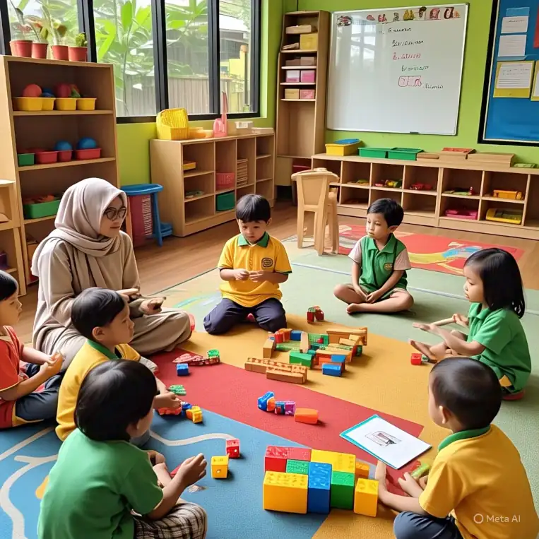 Anak-anak belajar bersama di kelas PAUD, menunjukkan pentingnya pendidikan usia dini untuk masa depan anak.