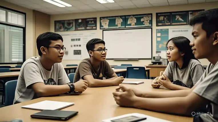 siswa sedang terlibat dalam kegiatan diskusi