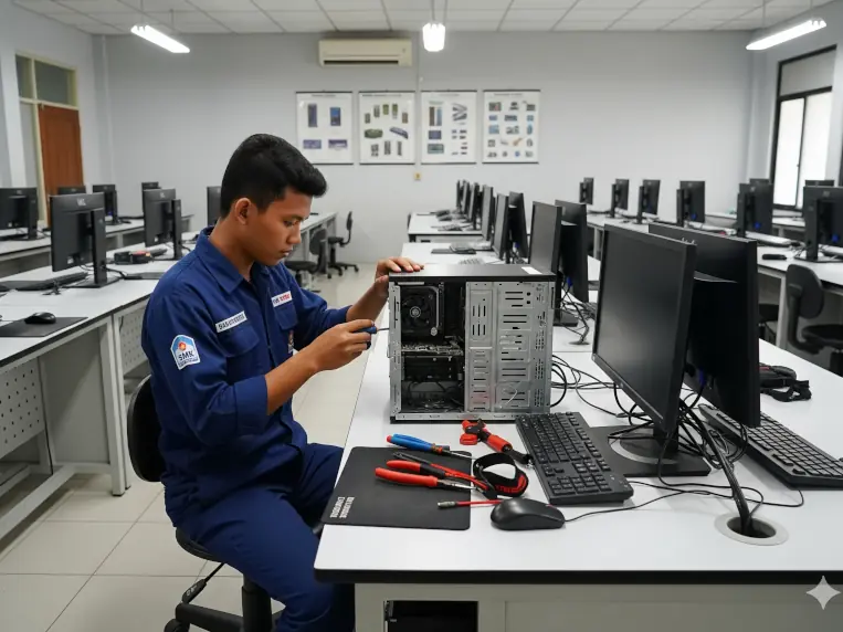 Siswa SMK jurusan Teknik Komputer dan Jaringan, pendidikan kejuruan, prospek kerja SMK.