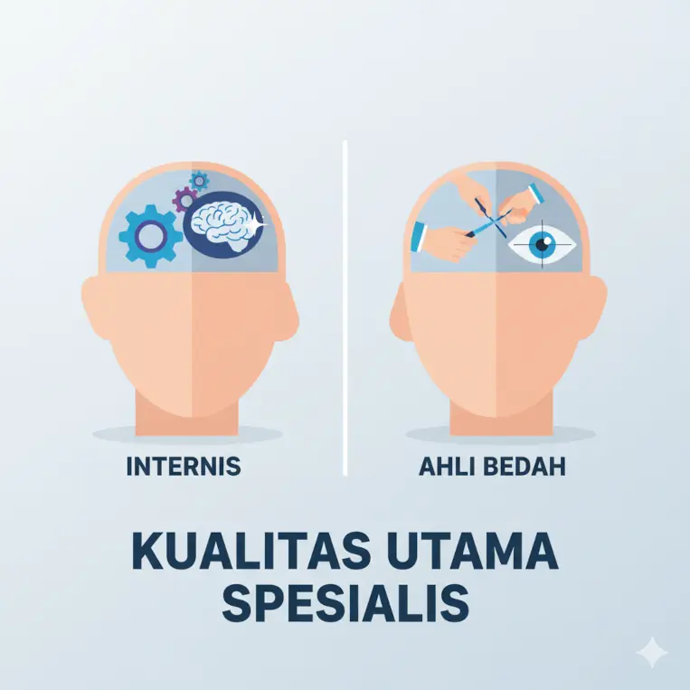 Keterampilan kunci yang dibutuhkan untuk spesialisasi bedah vs penyakit dalam