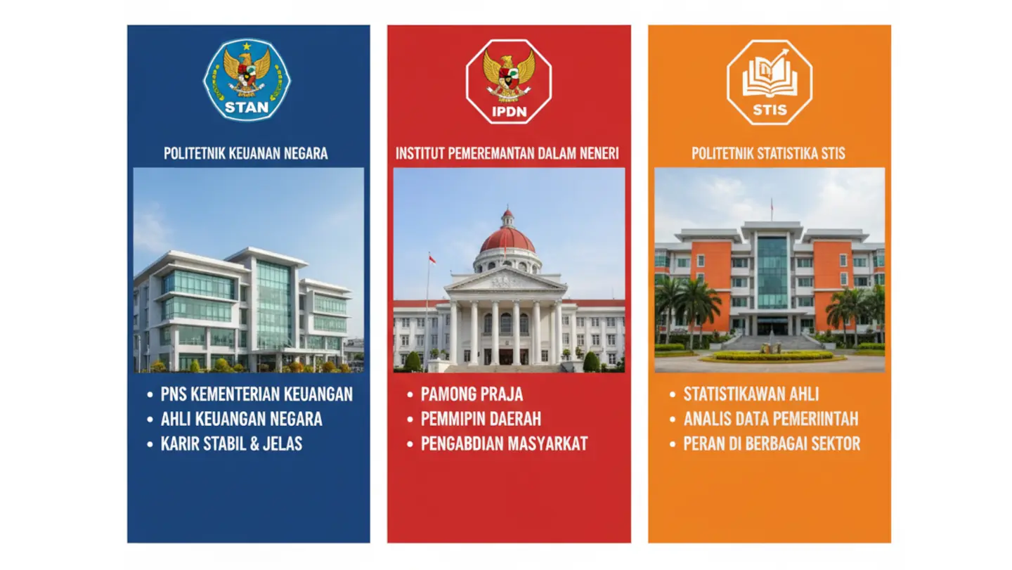 Perbandingan Prospek Lulusan STAN, IPDN, dan STIS: Biaya Kuliah, Gaji, dan Jaminan Karir.