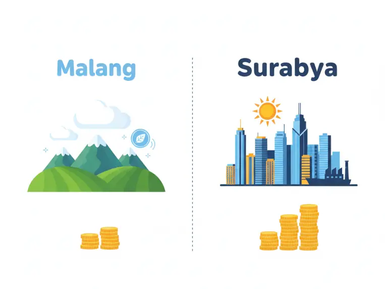 Perbandingan biaya hidup mahasiswa di Malang dan Surabaya untuk pertimbangan memilih UB, ITS, atau UNAIR.